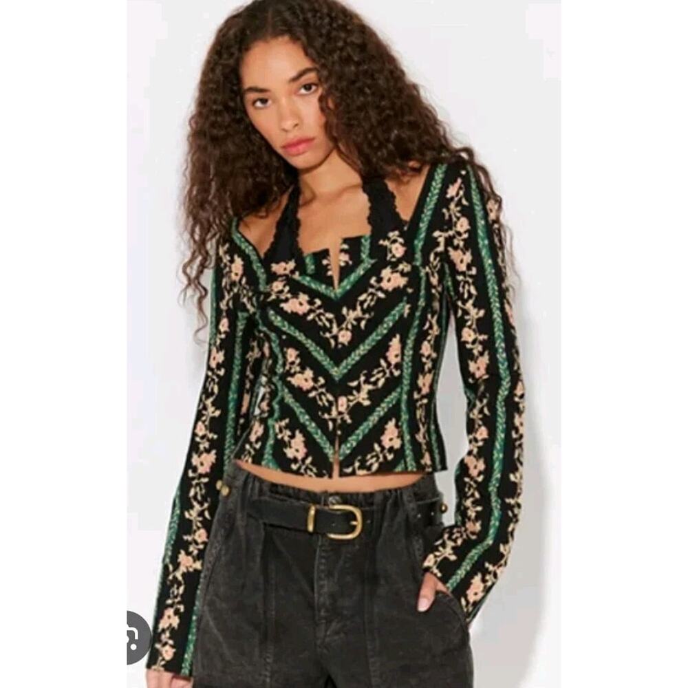 Free People Asher Printed Top Sz Small New - Picture 1 of 7